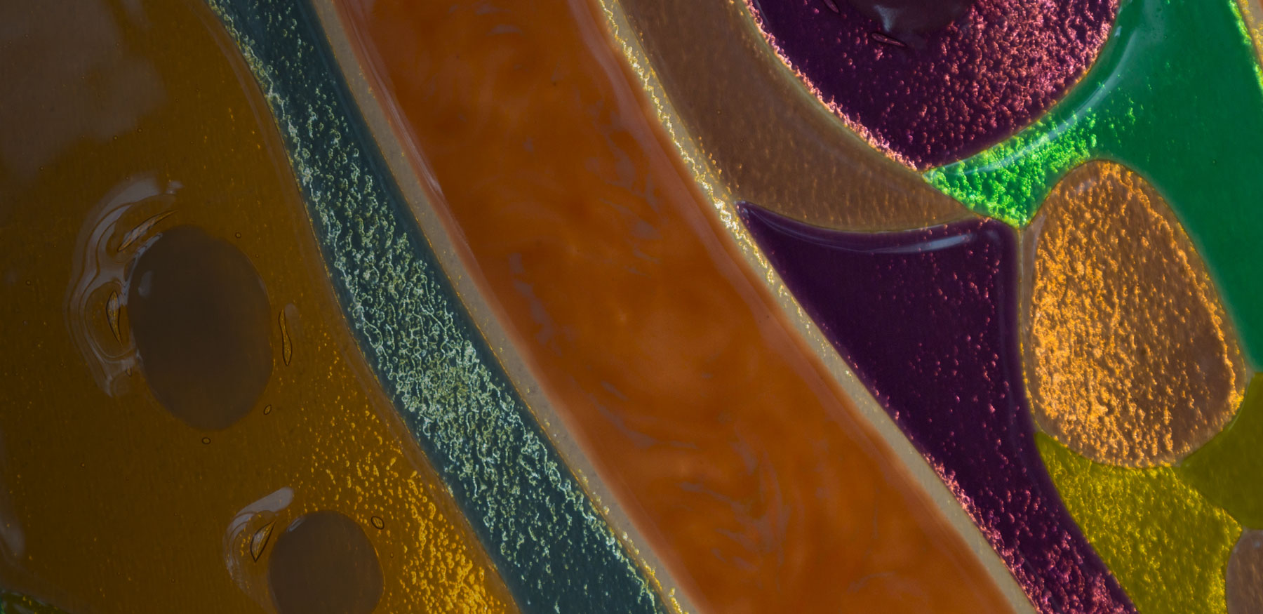 close-up of painted glass
